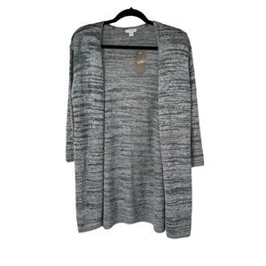 PureJill Heather Gray Knit‎ Light Weight Cardigan Sz S